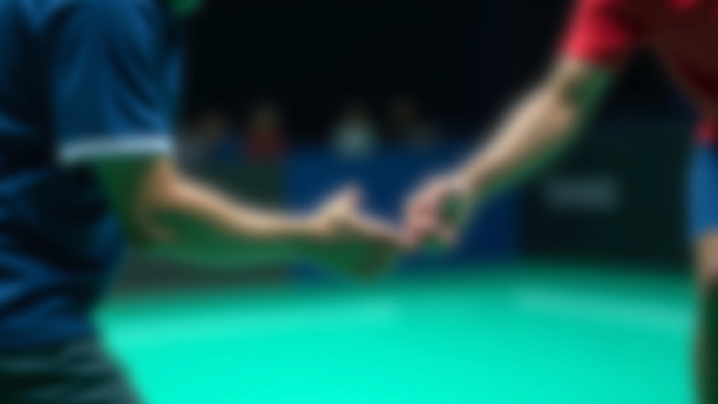 لاعب الريشة الطائرة في وضعية التدريب مع تفاصيل المسكة